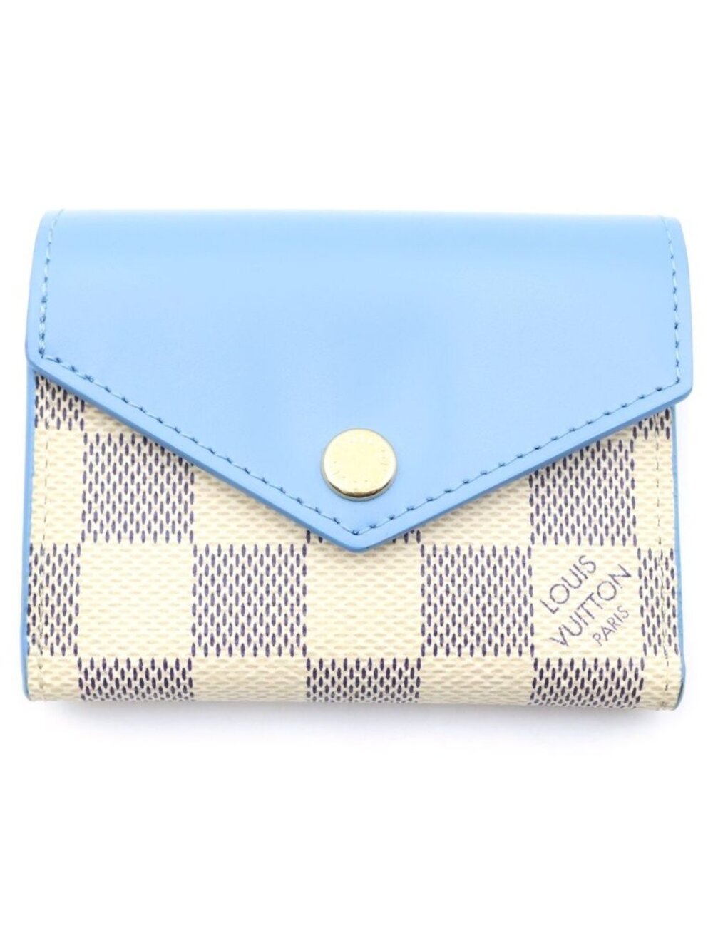 Louis Vuitton Damier Azur Portefeuille Zoe Compact Wallet White Light Blue